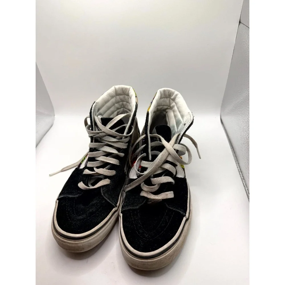 Vans Sk8-Hi Fruit‎ Skull Mens 6 Sneaker Black White Suede High Top Skate Shoes